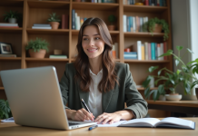 AFPR : alternatives et solutions efficaces pour se former Femme concentrée travaillant sur son ordinateur à domicile
