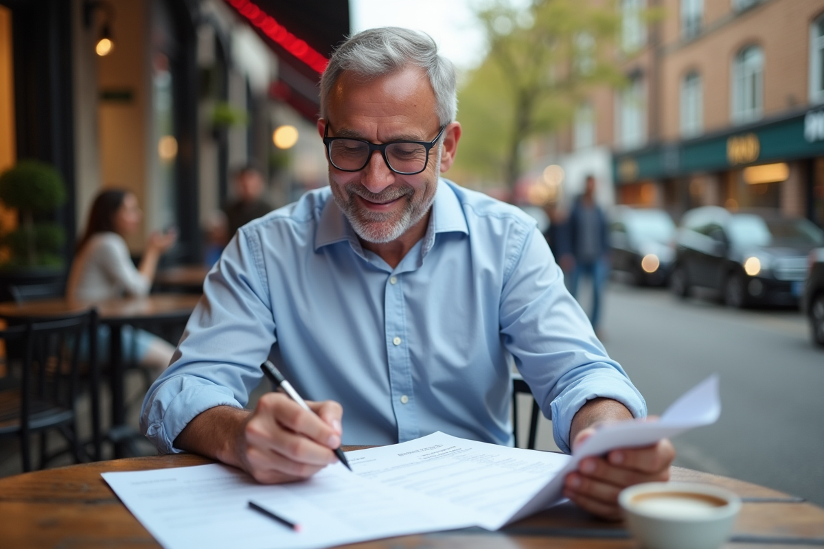 Homme relisant ses résultats d
