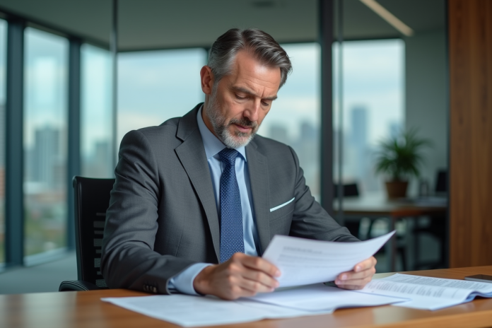 manager-corporate-office Manager d'entreprise dans un bureau moderne et professionnel