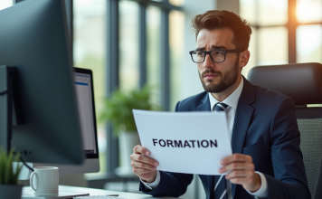 Droits CPF : tout sur la perte de vos droits formation ! Employé confus tenant un document formation dans un bureau lumineux